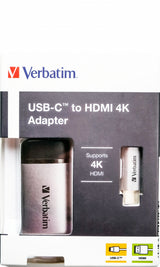 Verbatim 49143 videokabel adapter 0,1 m USB Type-C HDMI Sort, Sølv