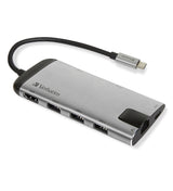 Verbatim 49142 dockingstation USB 3.2 Gen 1 (3.1 Gen 1) Type-C Sort, Sølv