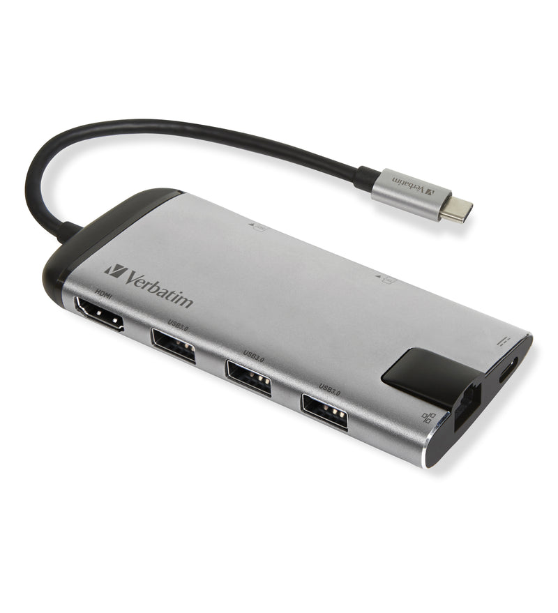 Verbatim 49142 dockingstation USB 3.2 Gen 1 (3.1 Gen 1) Type-C Sort, Sølv