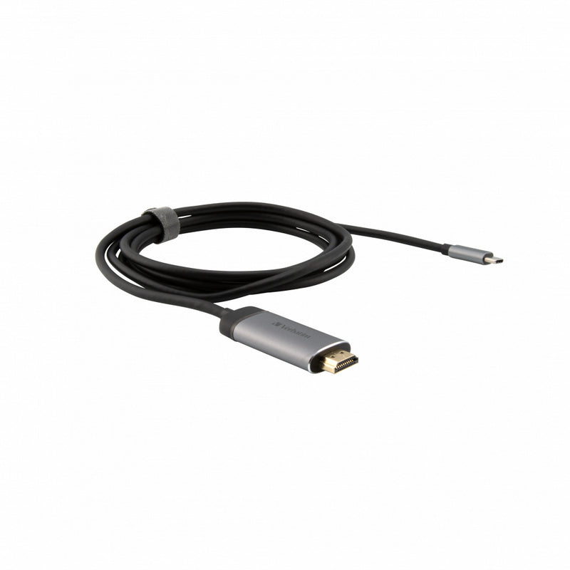 Verbatim 49144 videokabel adapter 1,5 m USB Type-C HDMI Sort, Sølv