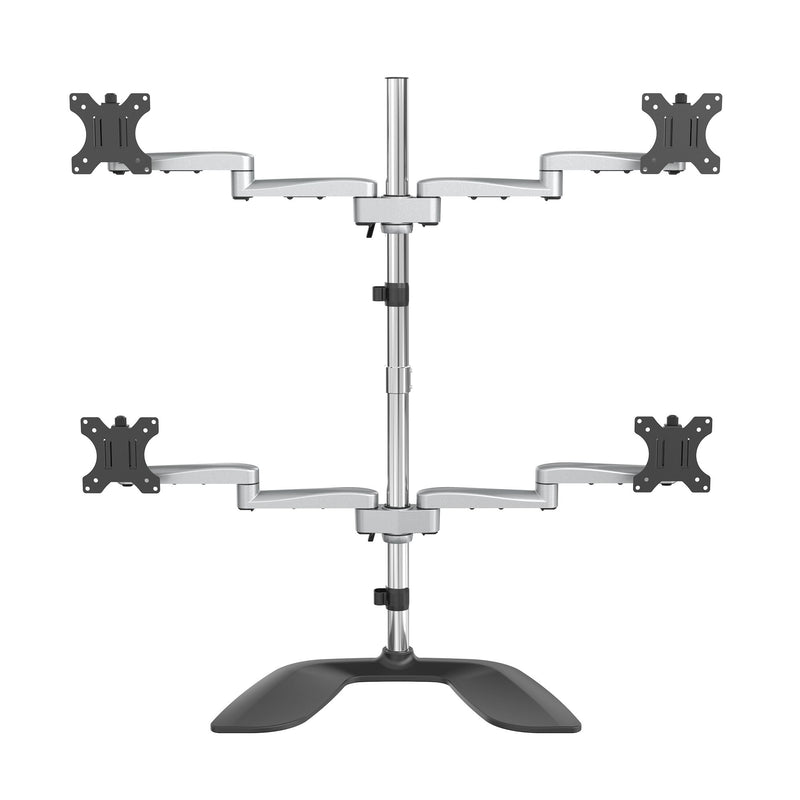 StarTech.com ARMQUADSS skærmbeslag og -stativer 81,3 cm (32") Skrivebord Sort, Sølv