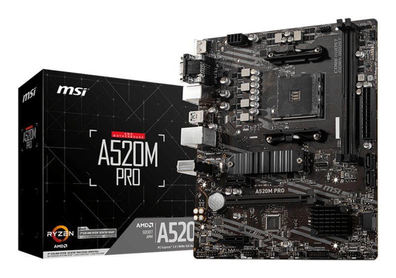 MSI A520M PRO bundkort AMD A520 Stik AM4 micro ATX