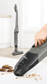 Bosch Serie 2 BBHF214G stav støvsuger & elektrisk kost 2-i-1 stangstøvsuger Batteri Dry Poseløs Grå
