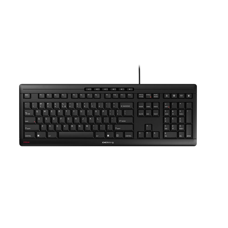 CHERRY STREAM tastatur Kontor USB QWERTY US engelsk Sort