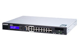 QNAP QGD-1600P Administreret Gigabit Ethernet (10/100/1000) Strøm over Ethernet (PoE) 1U Sort, Grå