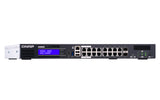 QNAP QGD-1600P Administreret Gigabit Ethernet (10/100/1000) Strøm over Ethernet (PoE) 1U Sort, Grå