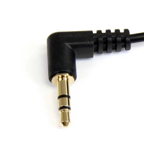 StarTech.com 0.3m Angle M/M lydkabel 0,3 m 3.5mm Sort
