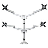 StarTech.com ARMQUADPS skærmbeslag og -stativer 68,6 cm (27") Skrivebord Sølv