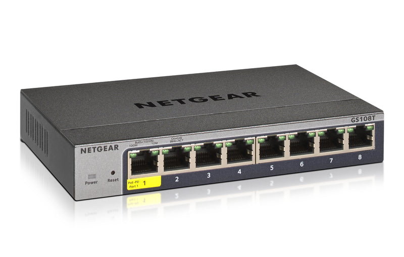 NETGEAR GS108Tv3 Administreret L2 Gigabit Ethernet (10/100/1000) Grå