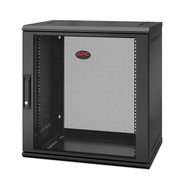 APC NetShelter WX 12U Single Hinged Wall-mount Enclosure 400mm Deep Vægmonteret stativ Sort