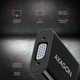 Axagon RVH-VGAN videokabel adapter 0,15 m HDMI Type A (Standard) VGA (D-Sub) Sort