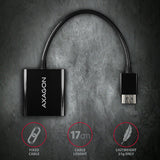 Axagon RVH-VGAN videokabel adapter 0,15 m HDMI Type A (Standard) VGA (D-Sub) Sort