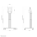 Neomounts NM-HUB2LIFTSILVER multimedie vogn & stand Sølv Bærbar gulvstativ til fladpanel