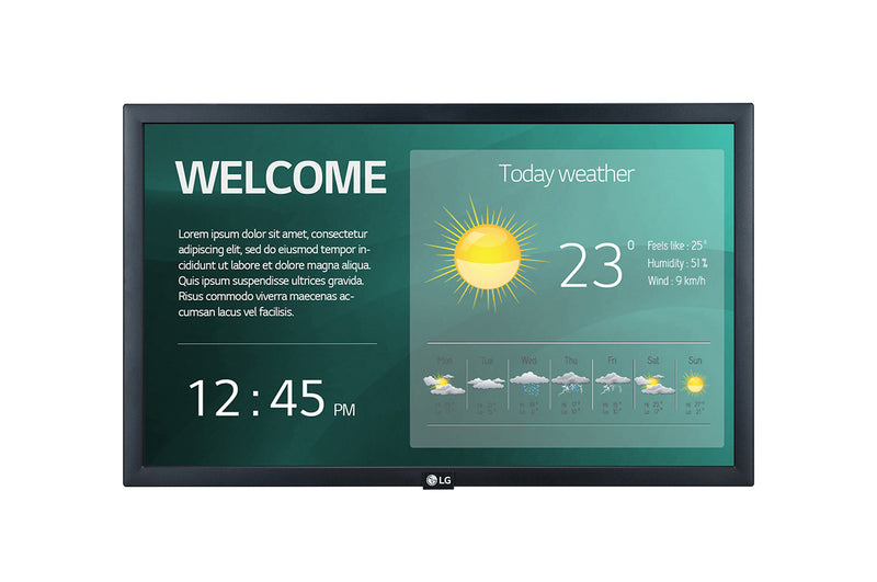 LG 22SM3G-B skilte display Digital fladpaneldisplay 54,6 cm (21.5") IPS Wi-Fi 250 cd/m² Fuld HD Sort Indbygget processer 16/7