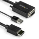 StarTech.com VGA2HDMM2M videokabel adapter 2 m USB Type-A + VGA (D-Sub) HDMI Type A (Standard) Sort