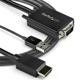 StarTech.com VGA2HDMM2M videokabel adapter 2 m USB Type-A + VGA (D-Sub) HDMI Type A (Standard) Sort