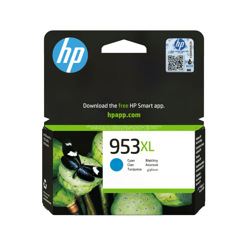 HP 953XL High Yield Cyan Original Ink Cartridge blækpatron 1 stk Højt (XL) udbytte Blå