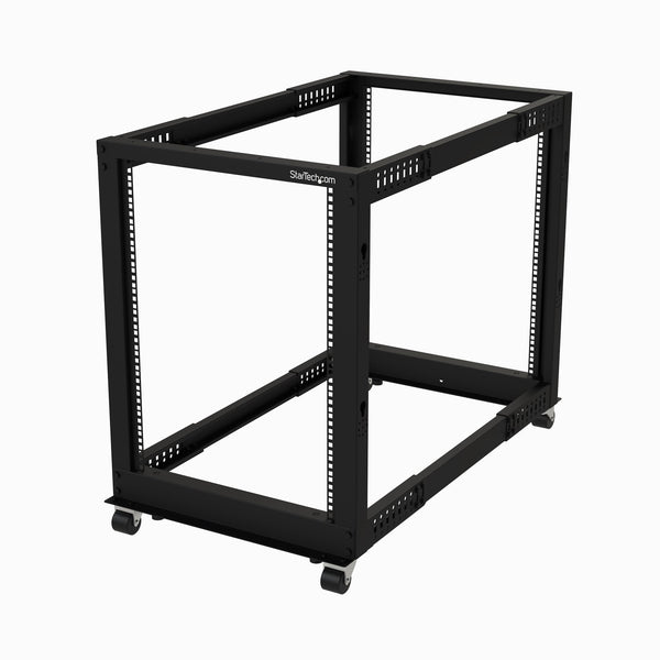 StarTech.com 4POSTRACK15U stativ 15U Fritstående reol Sort
