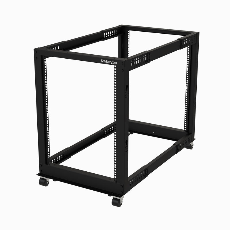 StarTech.com 4POSTRACK15U stativ 15U Fritstående reol Sort