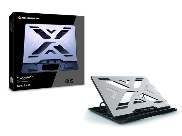 Conceptronic THANA ERGO S, Laptop Cooling Stand Laptop stativ Grå 39,6 cm (15.6")