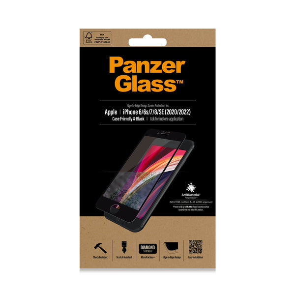 PanzerGlass ® Screen Protector iPhone 8 | 7 | 6s | 6 | SE (2020/2022) | Edge-to-Edge Klar skærmbeskytter Apple 1 stk