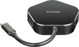 D-Link DUB-M420 dockingstation Ledningsført Thunderbolt 3 Aluminium, Sort