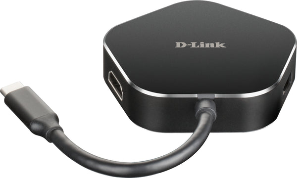 D-Link DUB-M420 dockingstation Ledningsført Thunderbolt 3 Aluminium, Sort