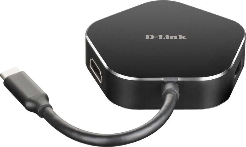 D-Link DUB-M420 dockingstation Ledningsført Thunderbolt 3 Aluminium, Sort