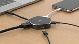 D-Link DUB-M420 dockingstation Ledningsført Thunderbolt 3 Aluminium, Sort