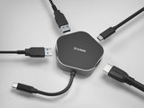 D-Link DUB-M420 dockingstation Ledningsført Thunderbolt 3 Aluminium, Sort