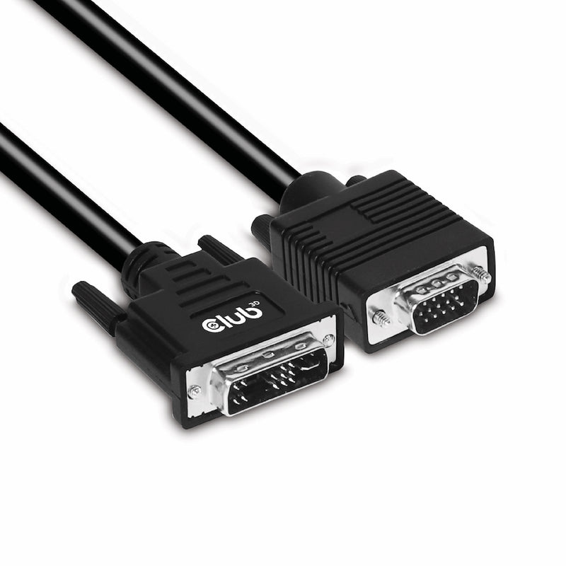 CLUB3D DVI-A TO VGA CABLE M/M 3m/ 9.8ft 28 AWG Sort