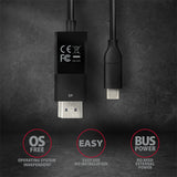 Axagon RVC-DPC videokabel adapter 1,8 m USB Type-C DisplayPort Sort