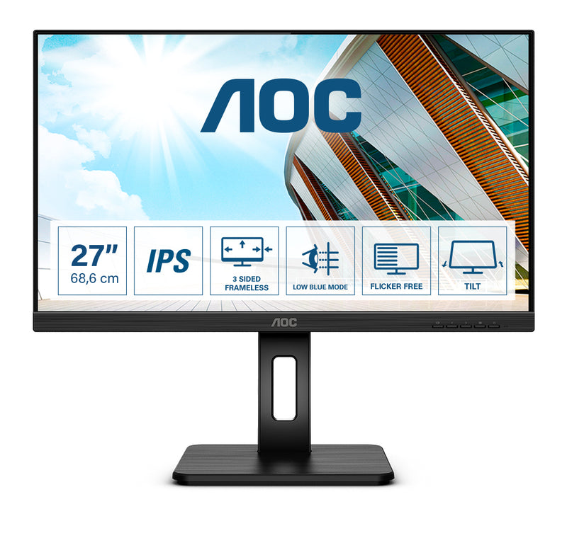AOC P2 Q27P2Q computerskærm 68,6 cm (27") 2560 x 1440 pixel Quad HD LED Sort