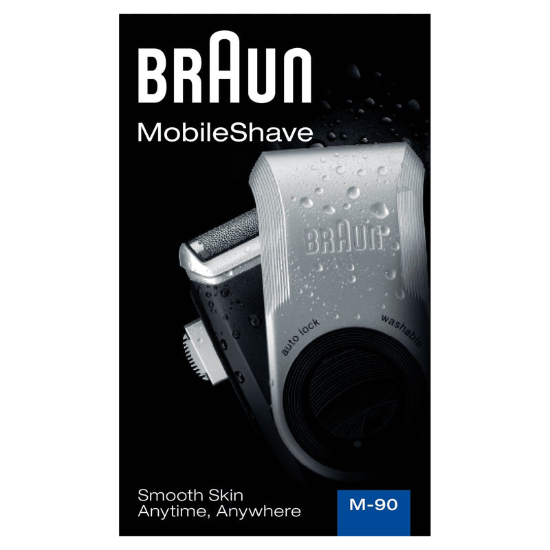 Braun MobileShave PocketGo M90 Blå, Sølv