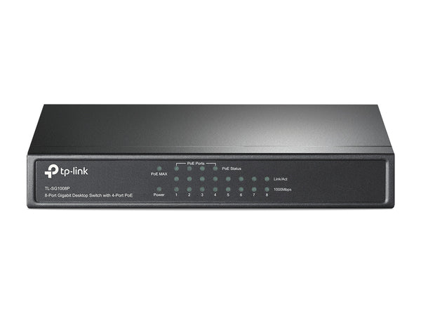 TP-Link TL-SG1008P Administreret Gigabit Ethernet (10/100/1000) Strøm over Ethernet (PoE) Grå