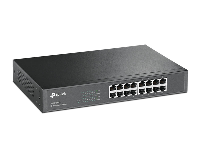 TP-Link TL-SG1016D Ikke administreret Gigabit Ethernet (10/100/1000) Sort