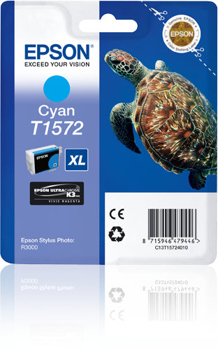 Epson Turtle T1572 blækpatron 1 stk Original Højt (XL) udbytte Blå