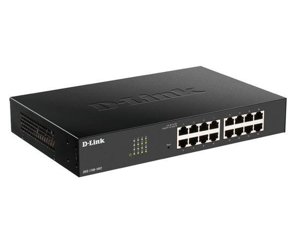 D-Link DGS-1100-16V2 netværksswitch Administreret L2 Gigabit Ethernet (10/100/1000) Sort
