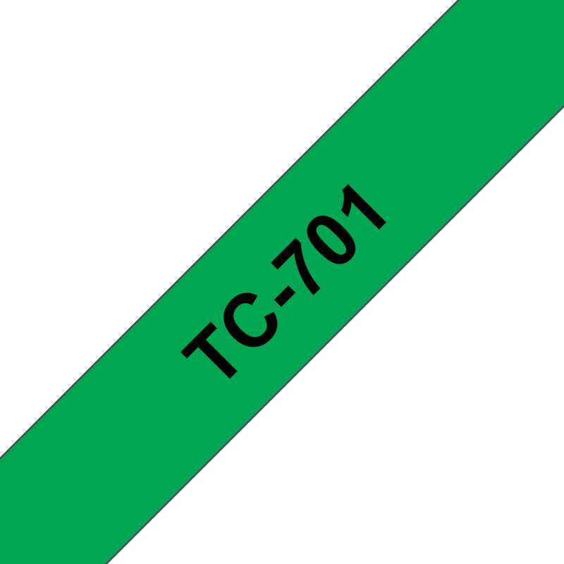 Brother TC-701 etiketbånd Sort på grøn