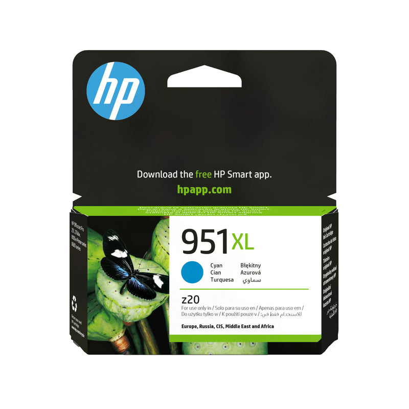 HP 951XL High Yield Cyan Original Ink Cartridge blækpatron 1 stk Højt (XL) udbytte Blå