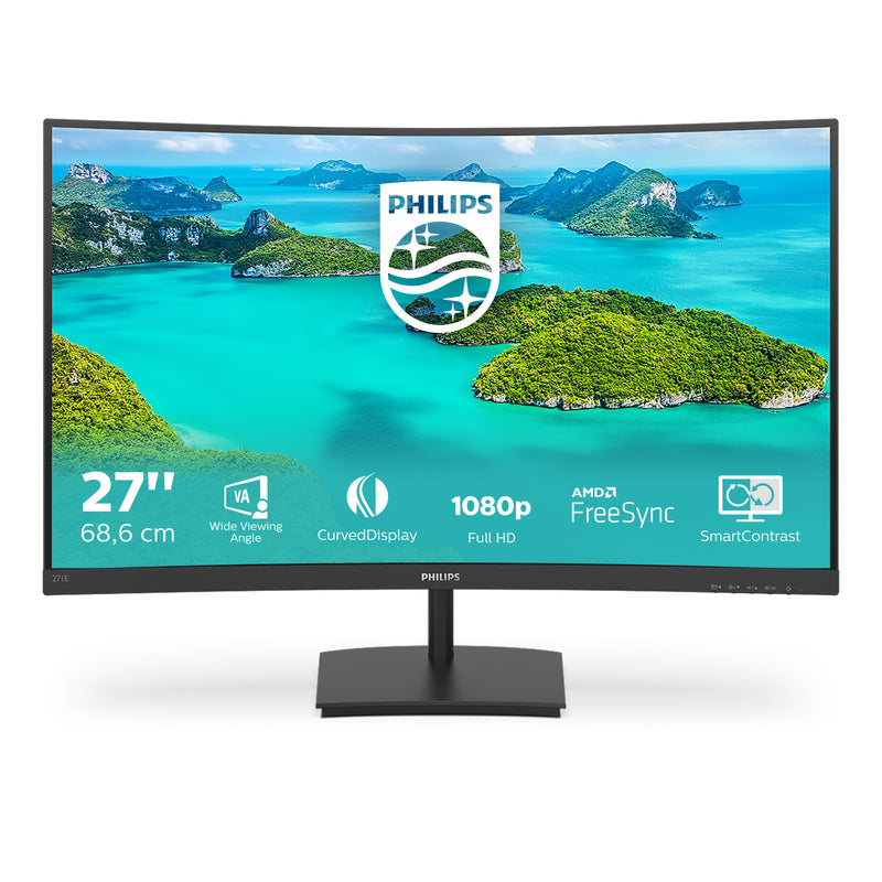 Philips E Line 271E1SCA/00 computerskærm 68,6 cm (27") 1920 x 1080 pixel Fuld HD LCD Sort
