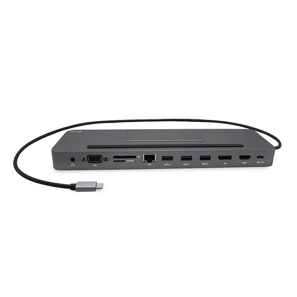 i-tec Metal C31FLATDOCKPDPRO dockingstation Ledningsført USB 3.2 Gen 1 (3.1 Gen 1) Type-C Grå