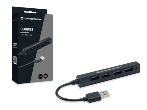 Conceptronic HUBBIES05B interface hub USB 2.0 480 Mbit/s Sort