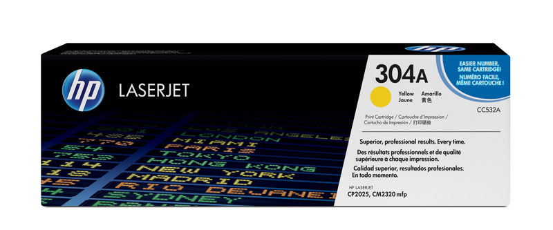 HP 304A Yellow Original LaserJet Toner Cartridge tonerpatron 1 stk