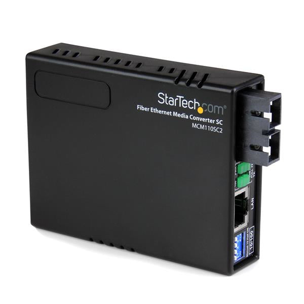 StarTech.com MCM110SC2 netværksomformer til medie 100 Mbit/s 1310 nm Multitilstand Sort