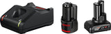 Bosch 1 x GBA 12V 2.0Ah + 1 x GBA 12V 4.0Ah + GAL 12V-40 Professional batterioplader Husholdningsbatteri Vekselstrøm