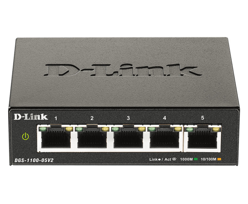 D-Link DGS-1100-05V2/E netværksswitch Administreret L2 Gigabit Ethernet (10/100/1000) Sort