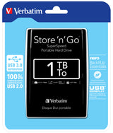Verbatim Store 'n' Go ekstern harddisk 1 TB 5400 rpm 2.5" Sort