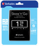 Verbatim Store 'n' Go ekstern harddisk 1 TB 5400 rpm 2.5" Sort