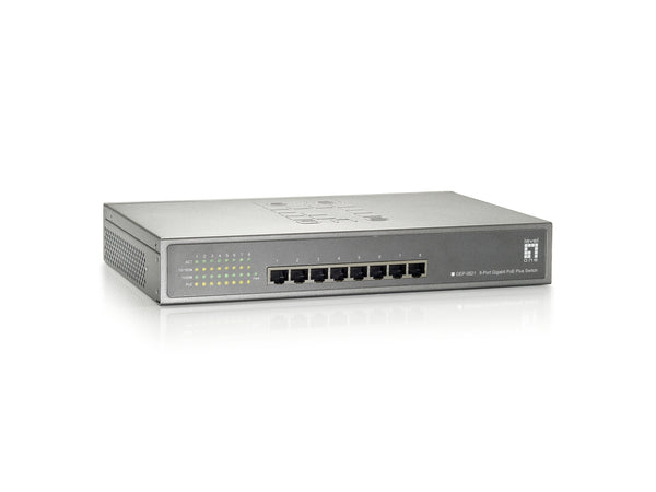 LevelOne GEP-0821 netværksswitch Gigabit Ethernet (10/100/1000) Strøm over Ethernet (PoE) Grå